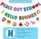 Schools Out for Summer Decorations, Glittery Peace out School Hello Summer Banner, NO-DIY End of School Year Party Decorations Include 1 Pc Last Day of School Decorations Banner and1 Pc Summer Garland